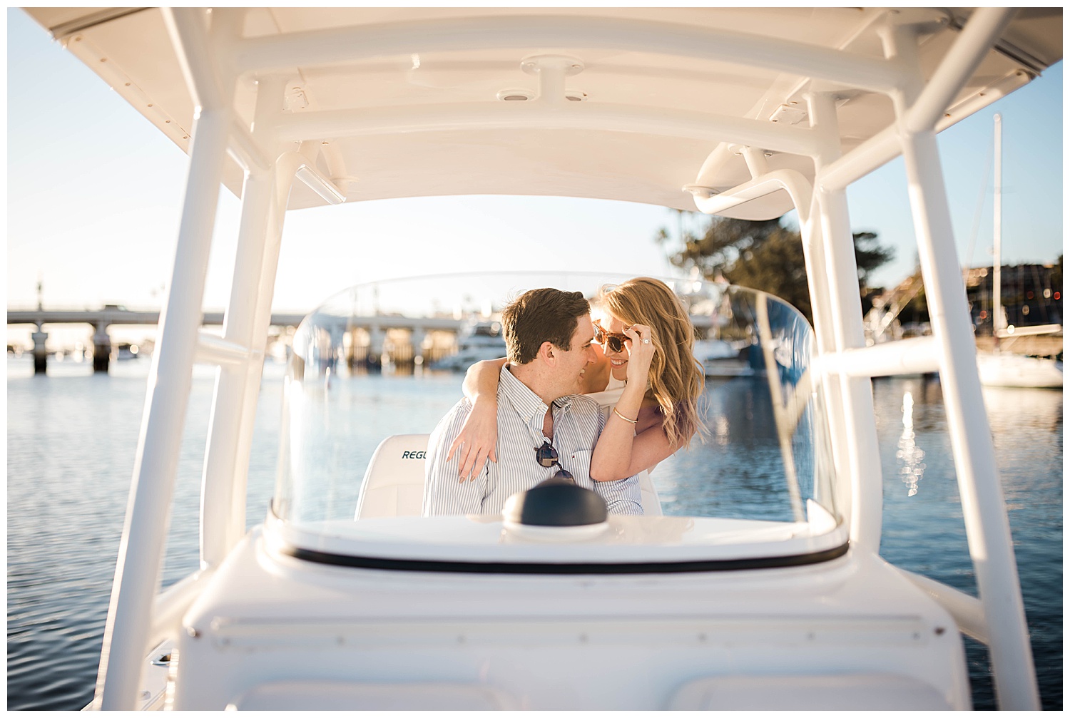 Newport Beach Boat Engagement Photography